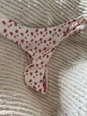 Women's 437 Cream Floral Bikini Bottom - Pink Floral Print